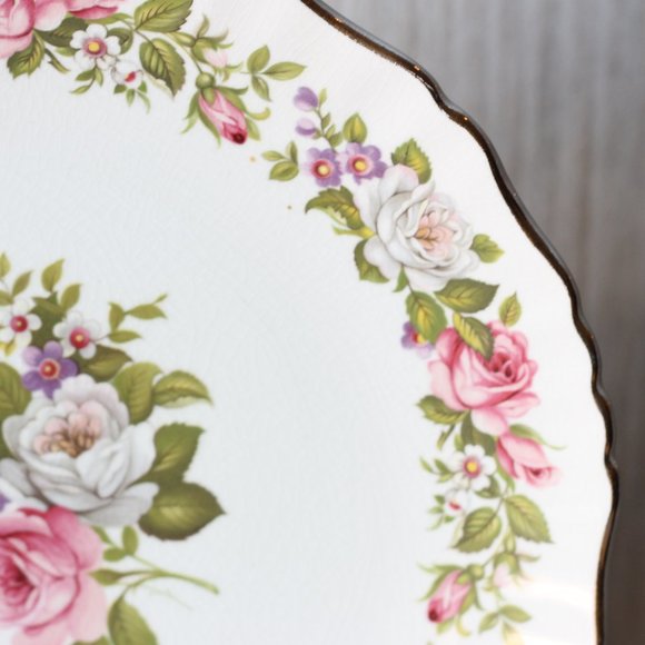 Vintage Old Foley Harmony Rose Gold Edged 10.5in Platter - Picture 4 of 9